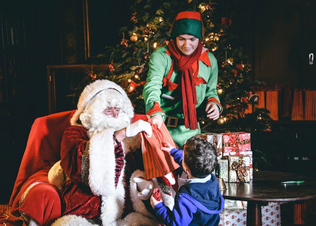 Santa and elf at Christmas